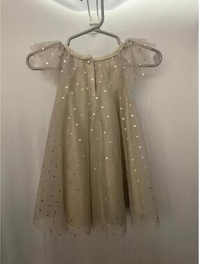 H&M gold sequin tulle baby girl dress 4-6 months